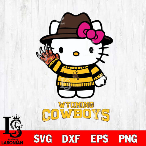 Wyoming Cowboys Hello Kitty Horror 6 Svg Eps Dxf Png File, Digital Download