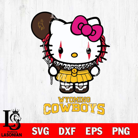 Wyoming Cowboys Hello Kitty Horror 7 Svg Eps Dxf Png File, Digital Download