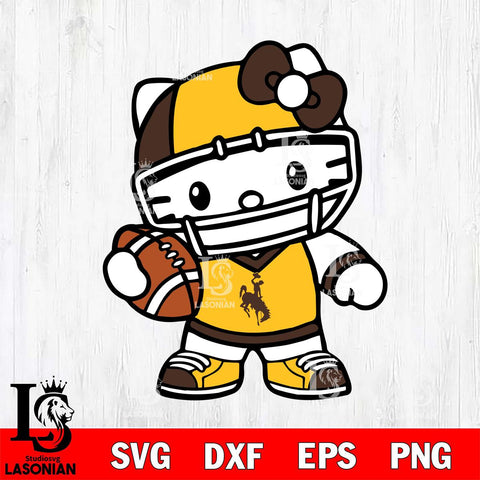 Wyoming Cowboys Hello Kitty sport 2 Svg Eps Dxf Png File, NCAA svg, Digital Download, Instant Download