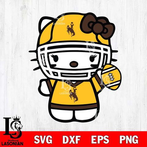 Wyoming Cowboys Hello Kitty sport 6 Svg Eps Dxf Png File, NCAA svg, Digital Download, Instant Download