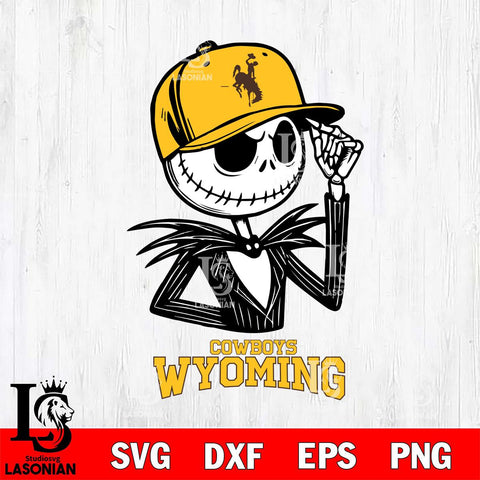 Wyoming Cowboys Jack Skellington 3 Halloween Svg Eps Dxf Png File, NCAA svg, Digital Download, Instant Download