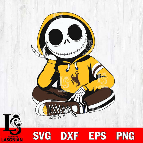 Wyoming Cowboys Jack Skellington halloween Svg Eps Dxf Png File, NCAA svg, Digital Download, Instant Download