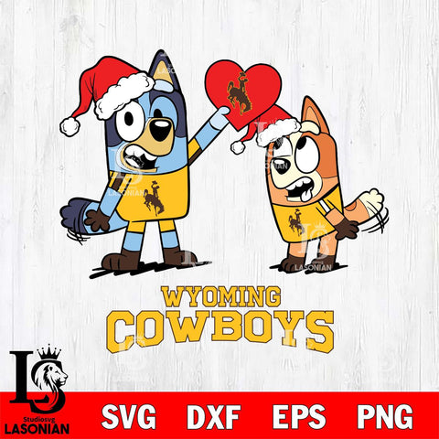 Wyoming Cowboys Love Bluey Christmas Svg Eps Dxf Png File, Digital Download