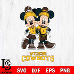 Wyoming Cowboys Mickey And Minnie Mouse Football Svg Eps Dxf Png File, NCAA svg , File Cut , Digital Download , Instant Download, Cut Svg Files