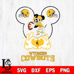 Wyoming Cowboys Mickey Heart Rugby Svg Eps Dxf Png File, Digital Download ,Instant Download, Cricut File