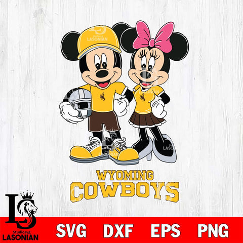 Wyoming Cowboys Mickey Minnie Mouse Helmet Svg Eps Dxf Png File, NCAA svg , File Cut , Digital Download , Instant Download, Cut Svg Files