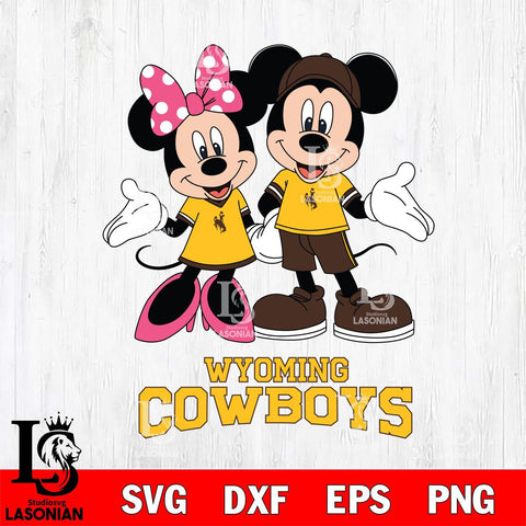 Wyoming Cowboys Mickey Minnie Mouse Sport Svg Eps Dxf Png File, NCAA svg , File Cut , Digital Download , Instant Download, Cut Svg Files