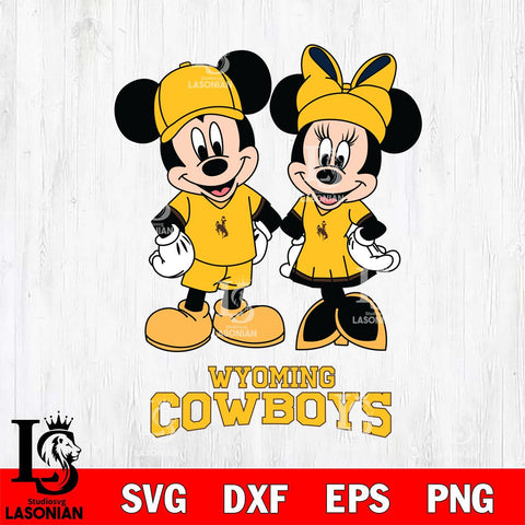 Wyoming Cowboys Mickey Minnie Rugby Svg Eps Dxf Png File, NCAA svg , File Cut , Digital Download , Instant Download, Cut Svg Files