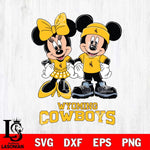 Wyoming Cowboys Mickey Minnie Rugby ball Svg Eps Dxf Png File, NCAA svg , File Cut , Digital Download , Instant Download, Cut Svg Files