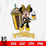 Wyoming Cowboys Minnie Mouse Fan And Coffee Svg Eps Dxf Png File, Digital Download, Instant Download