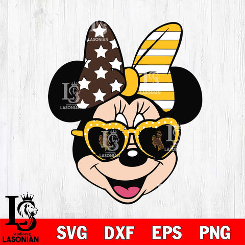 Wyoming Cowboys Minnie Mouse Love Svg Eps Dxf Png File, NCAA svg, Digital Download, Instant Download