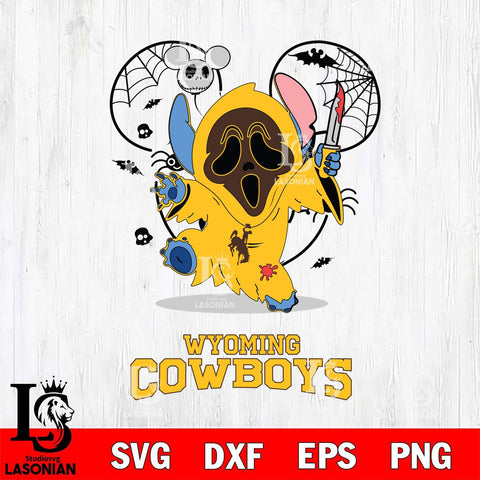 Wyoming Cowboys Stitch Ghost Face Halloween 2 Svg Eps Dxf Png File, Digital Download, Instant Download