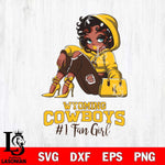 Wyoming Cowboys #1 beauty Black Fan Girl, Svg Eps Dxf Png File, Digital Download