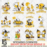 Wyoming Cowboys  Snoopy NCAA Bundle 12 SVG Svg Eps Dxf Png File, Digital Download