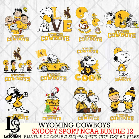 Wyoming Cowboys  Snoopy NCAA Bundle 12 SVG Svg Eps Dxf Png File, Digital Download