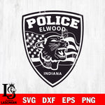 Elwood Police Department Patch svg eps png dxf file ,Logo Police black and white Digital Download, Instant Download