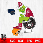 Alabama Crimson Tide Grinch Sitting On Georgia Bulldogs Toilet And Step On Tennessee Volunteers Helmet Funnyt SVG , NFL svg,eps,dxf,png file, Digital Download