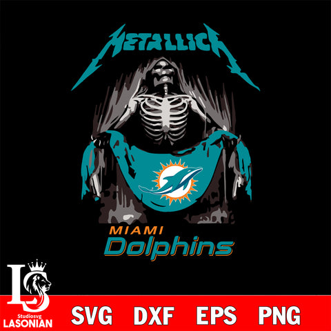 Miami Dolphins metallica svg eps dxf png file, digital download , Instant Download