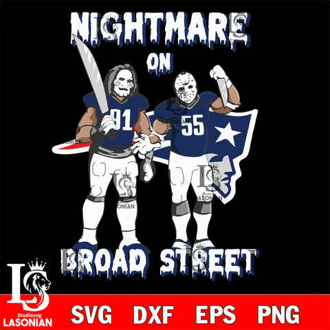 New England Patriots Billy and Jason Voorhees nightmare on broad street svg eps dxf png file, Digital Download , Instant Download