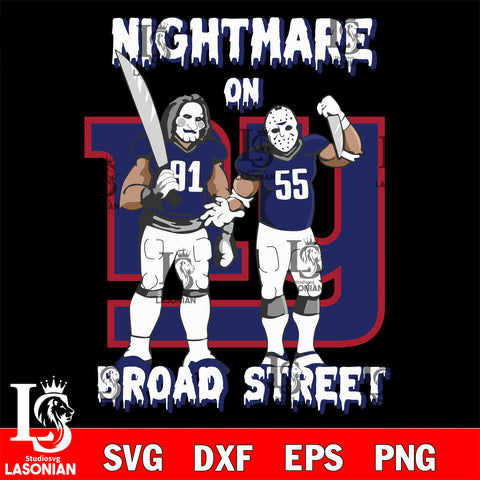 New York Giants Billy and Jason Voorhees nightmare on broad street svg eps dxf png file, Digital Download , Instant Download