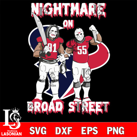 Houston Texans Billy and Jason Voorhees nightmare on broad street svg eps dxf png file, Digital Download , Instant Download