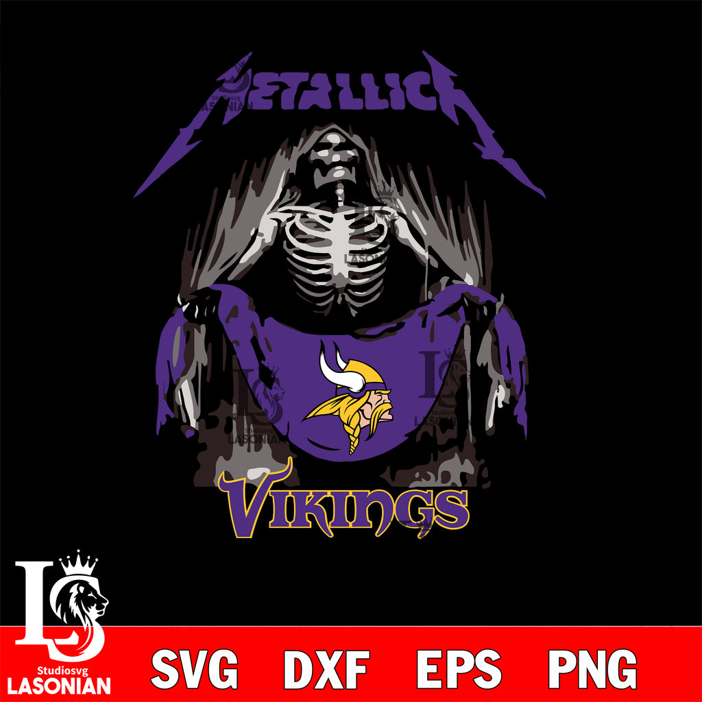 Minnesota Vikings metallica svg eps dxf png file, digital download , I –  lasoniansvg
