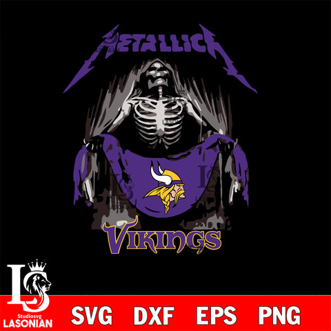 Minnesota Vikings metallica svg eps dxf png file, digital download , Instant Download