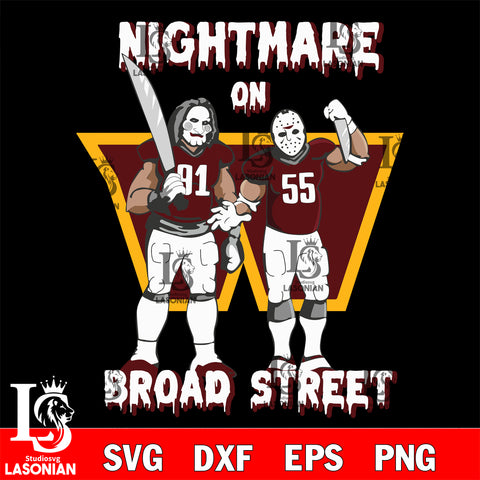 Washington Commanders Billy and Jason Voorhees nightmare on broad street svg eps dxf png file, Digital Download , Instant Download