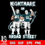 Philadelphia Eagles Billy and Jason Voorhees nightmare on broad street svg eps dxf png file, Digital Download , Instant Download