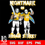 Los Angeles Chargers Billy and Jason Voorhees nightmare on broad street svg eps dxf png file, Digital Download , Instant Download