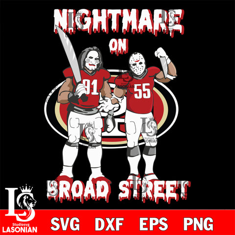 San Francisco 49ers Billy and Jason Voorhees nightmare on broad street svg eps dxf png file, Digital Download , Instant Download