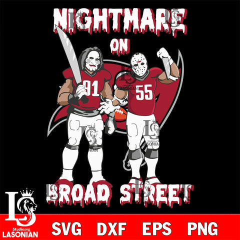 Tampa Bay Buccaneers Billy and Jason Voorhees nightmare on broad street svg eps dxf png file, Digital Download , Instant Download