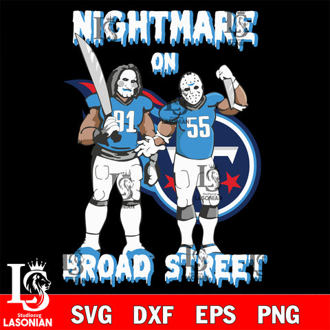 Tennessee Titans Billy and Jason Voorhees nightmare on broad street svg eps dxf png file, Digital Download , Instant Download