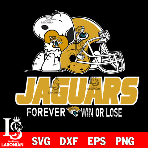 NFL The Peanuts Movie Snoopy Forever Win Or Lose Football Jacksonville Jaguars SVG , NFL svg eps dxf png file, digital download , Instant Download