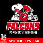 NFL The Peanuts Movie Snoopy Forever Win Or Lose Football Atlanta Falcons SVG , NFL svg eps dxf png file, digital download , Instant Download