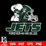 NFL The Peanuts Movie Snoopy Forever Win Or Lose Football New York Jets SVG , NFL svg eps dxf png file, digital download , Instant Download