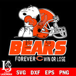 NFL The Peanuts Movie Snoopy Forever Win Or Lose Football Chicago Bears SVG , NFL svg eps dxf png file, digital download , Instant Download