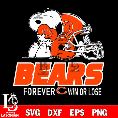 NFL The Peanuts Movie Snoopy Forever Win Or Lose Football Chicago Bears SVG , NFL svg eps dxf png file, digital download , Instant Download