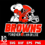 NFL The Peanuts Movie Snoopy Forever Win Or Lose Football Cleveland Browns SVG , NFL svg eps dxf png file, digital download , Instant Download