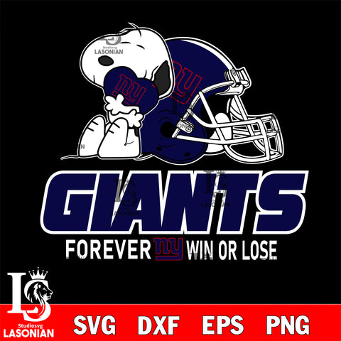 NFL The Peanuts Movie Snoopy Forever Win Or Lose Football New York Giants SVG , NFL svg eps dxf png file, digital download , Instant Download