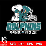 NFL The Peanuts Movie Snoopy Forever Win Or Lose Football Miami Dolphins SVG , NFL svg eps dxf png file, digital download , Instant Download