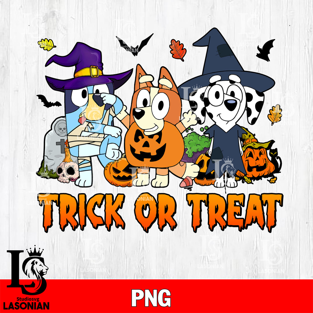 Trick Or Treat , Bluey Halloween Png File, Digital Download , Instant 