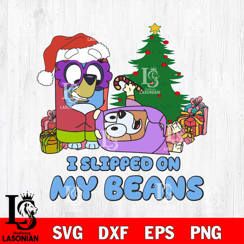 Bluey Christmas Slipped On My Beans svg dxf eps png file , Digital Download , Instant Download