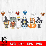 bluey halloween svg eps dxf png file, Digital Download , Instant Download