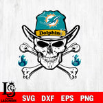 Skull fire Miami Dolphins svg eps dxf png file, digital download , Instant Download