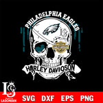 Skull Philadelphia Eagles Harley davidson svg eps dxf png file, digital download , Instant Download