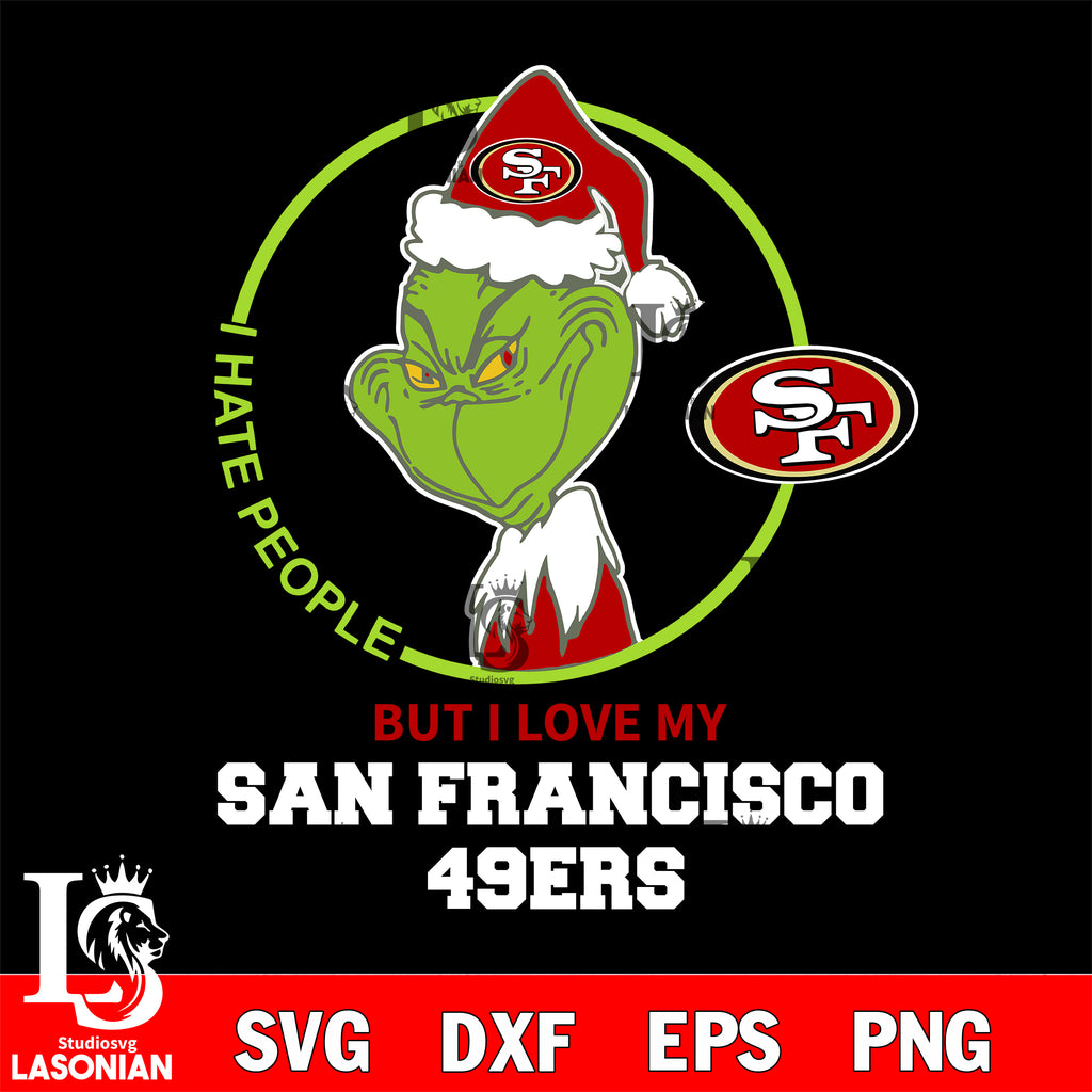 Hate People But Love San Francisco 49ers Grinchmas Santa Coffee Cup -  Printing Ooze