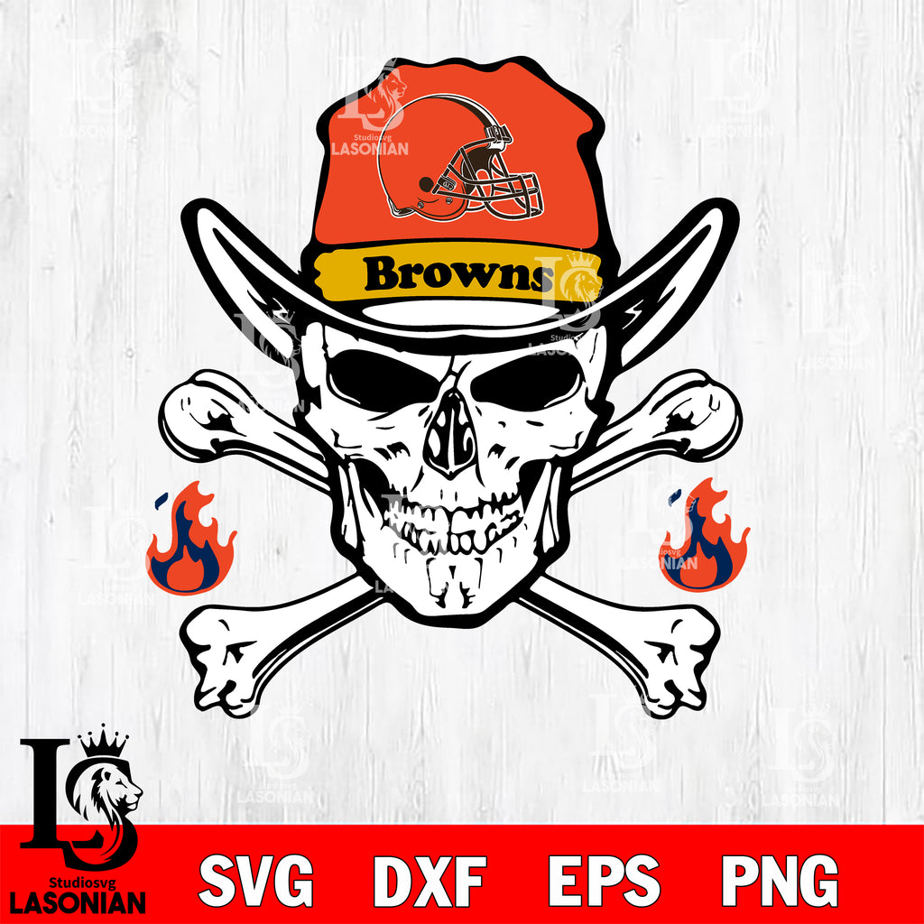 Skull fire Cleveland Browns svg eps dxf png file, digital download , I –  lasoniansvg