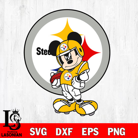 Disney Mickey Mouse Pittsburgh Steelers SVG , NFL svg,eps,dxf,png file, digital download