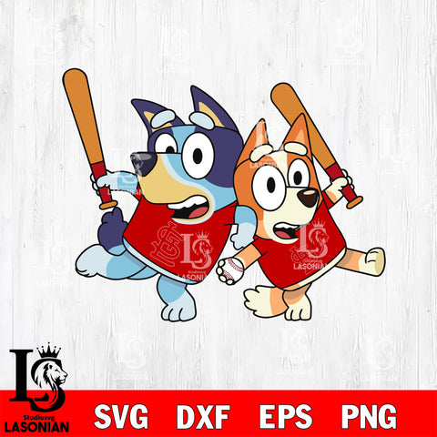 BLUEY ST. LOUIS CARDINALS svg eps dxf png file, Digital Download, Instant Download